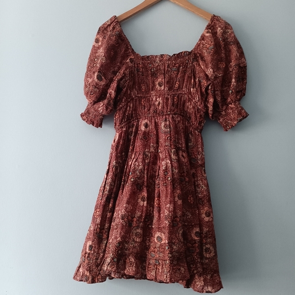 Ulla Johnson Juniper Smocked Waist Puff Sleeve Dress Size 00 Mini - Picture 3 of 7